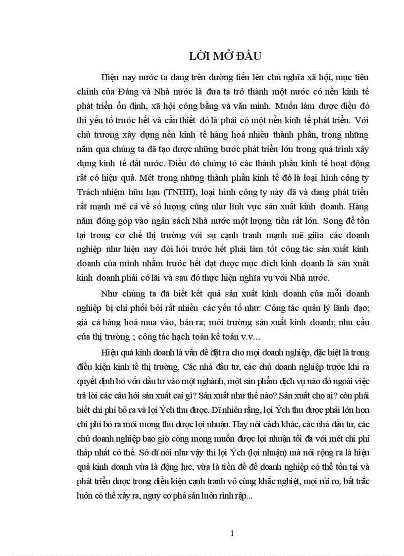 Một số giải pháp nâng cao hiệu quả kinh doanh tại Công ty TNHH Việt Trung tỉnh Lạng Sơn 1