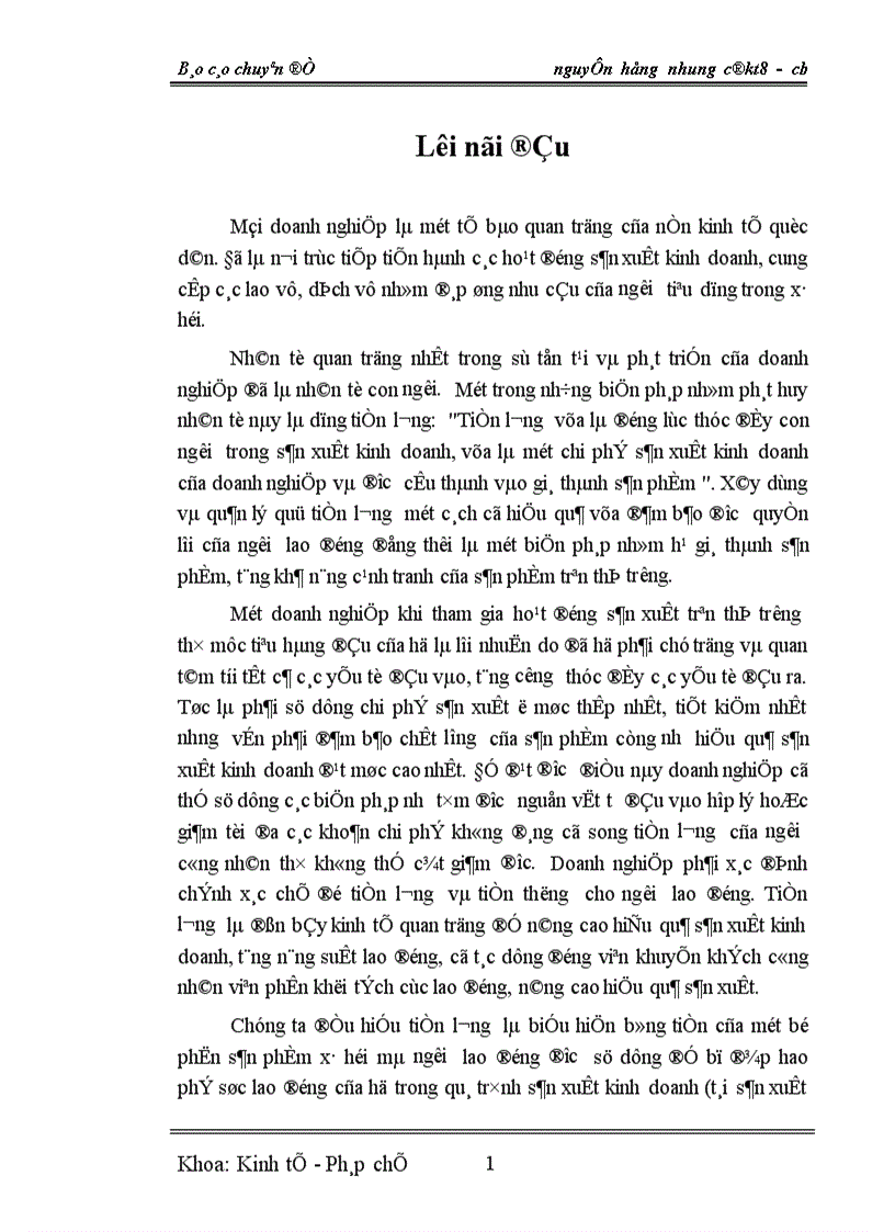 Kế toán tiền lương và các khoản trích theo lương ở Nhà máy Cơ Khí Giải Phóng 1