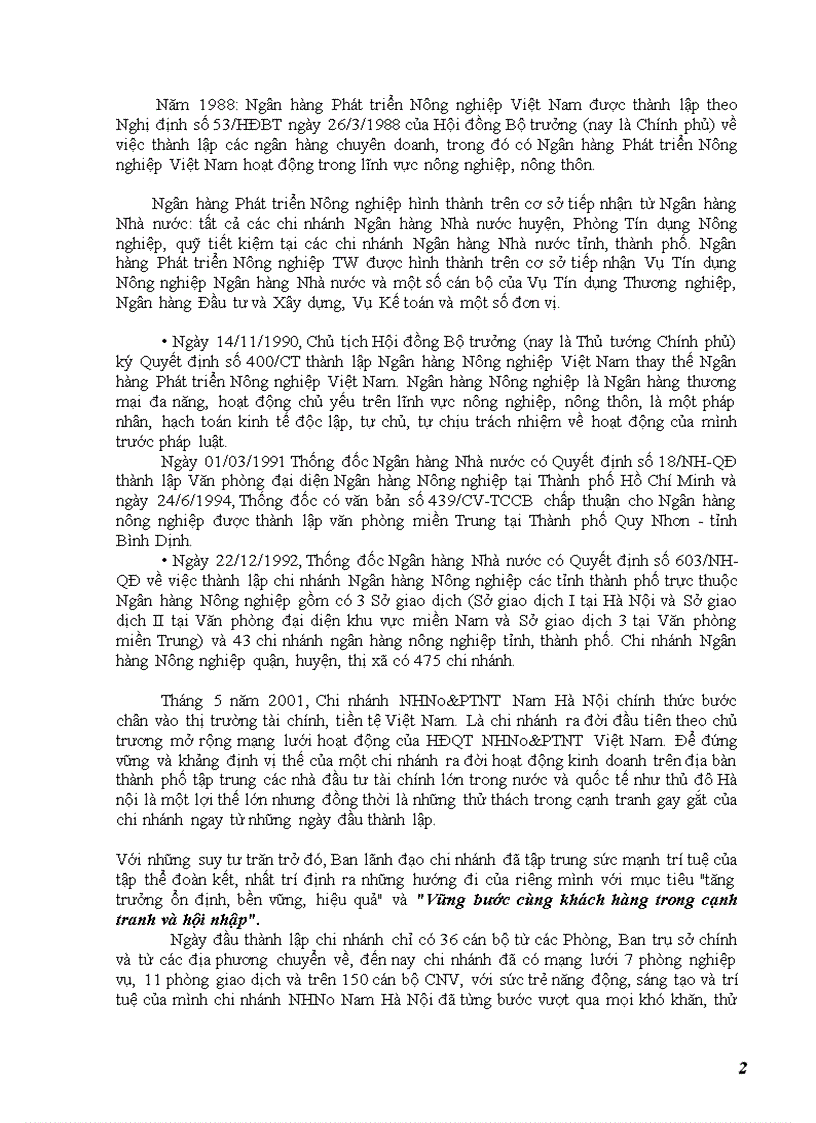 Báo cáo thực tập tổng hợp tại Agribank Nam Hà Nội