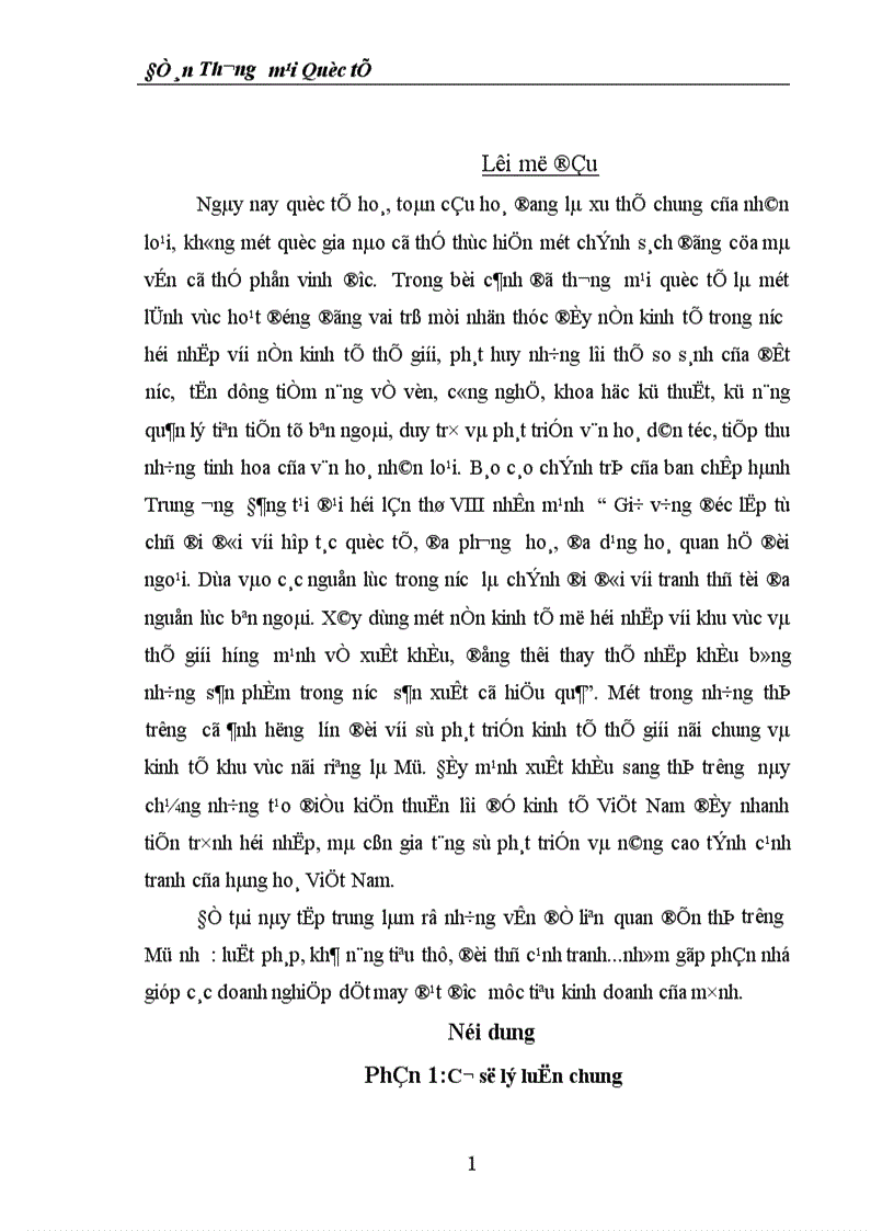 Thực trạng xuất khẩu ngành hàng dệt may