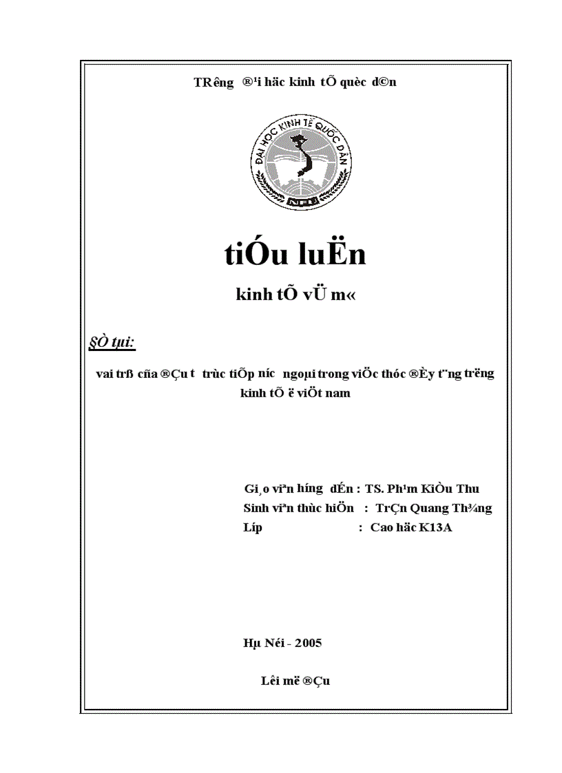 Vai trò của đầu tư trực tiếp nước ngoài trong việc thúc đẩy tăng trưởng phát triển kinh tế ở Việt Nam