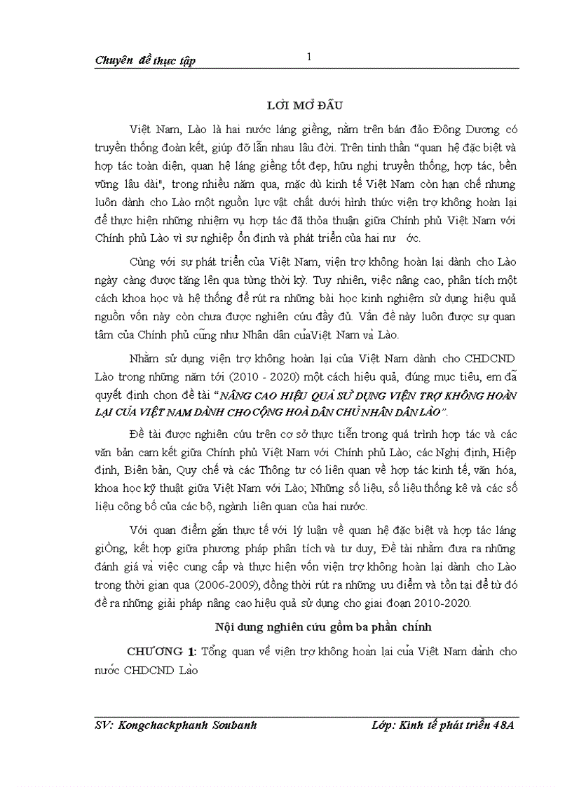 Nâng cao hiê u qua sư du ng viê n trơ không hoa n la i cu a viê t nam da nh cho cô ng hoa dân chu nhân dân la o