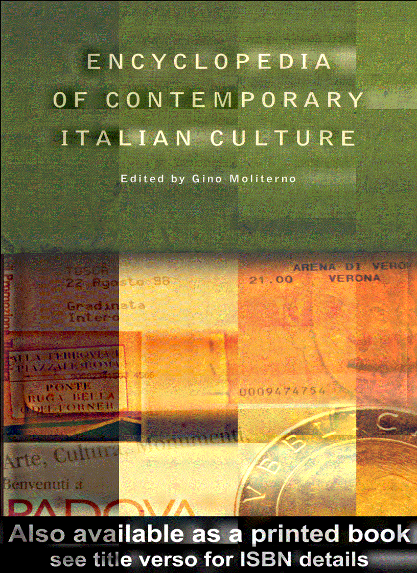 Encyclopedia of Contemporary Italian Culture