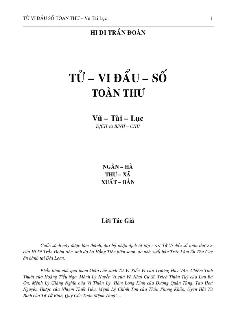 Tử Vi Đẩu Số Toàn Thư