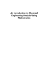 Introduction to Chemical Engineering Analysis Using Mathematica