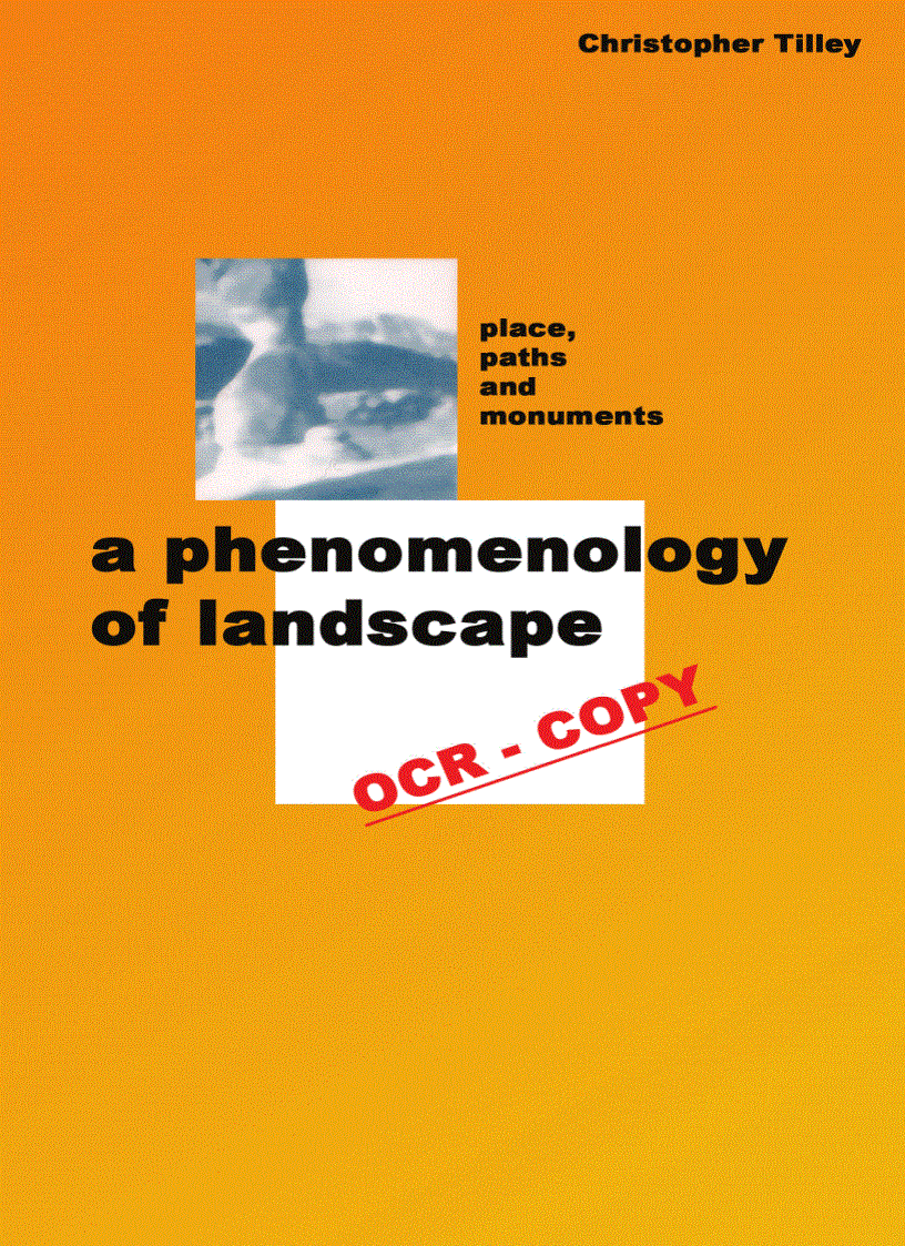 A Phenomenology of Landscape