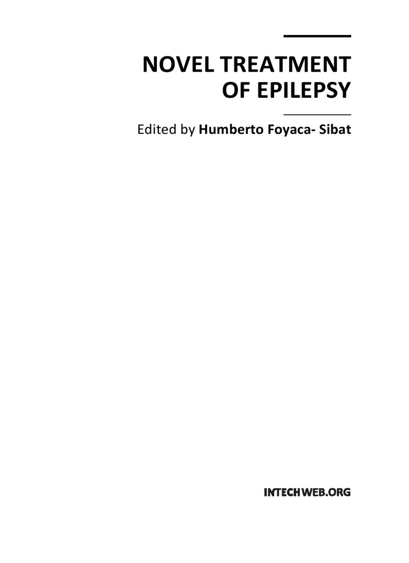 Novel Treatment of Epilepsy