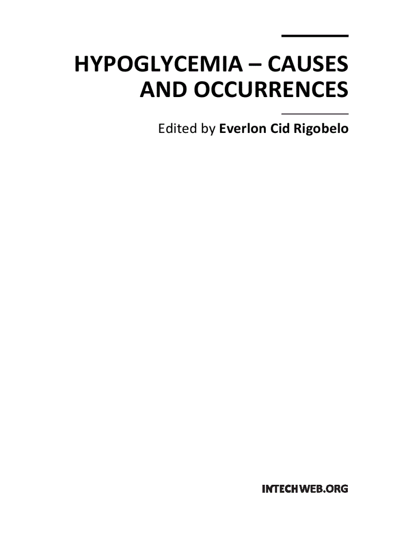 Hypoglycemia Causes and Occurrences