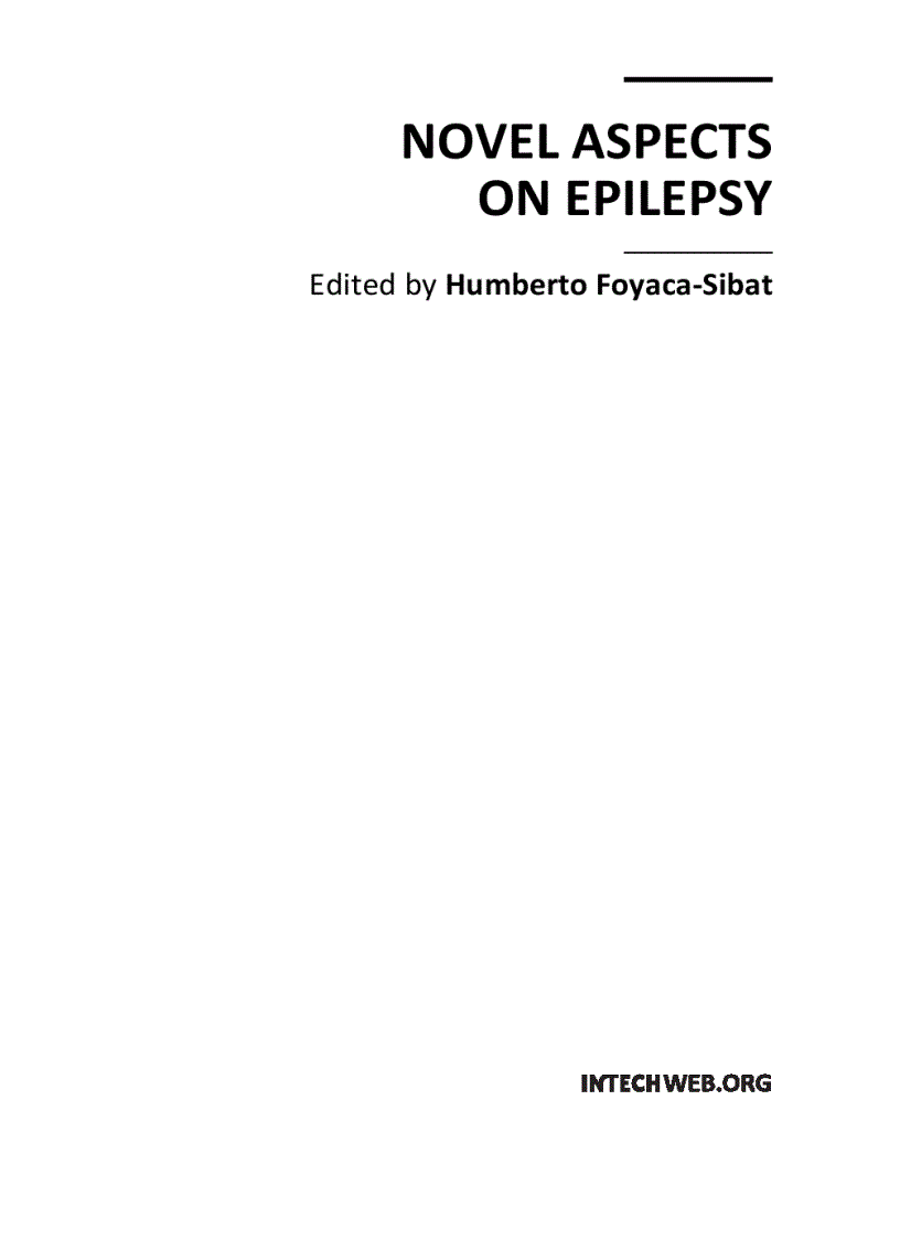 Novel Aspects on Epilepsy