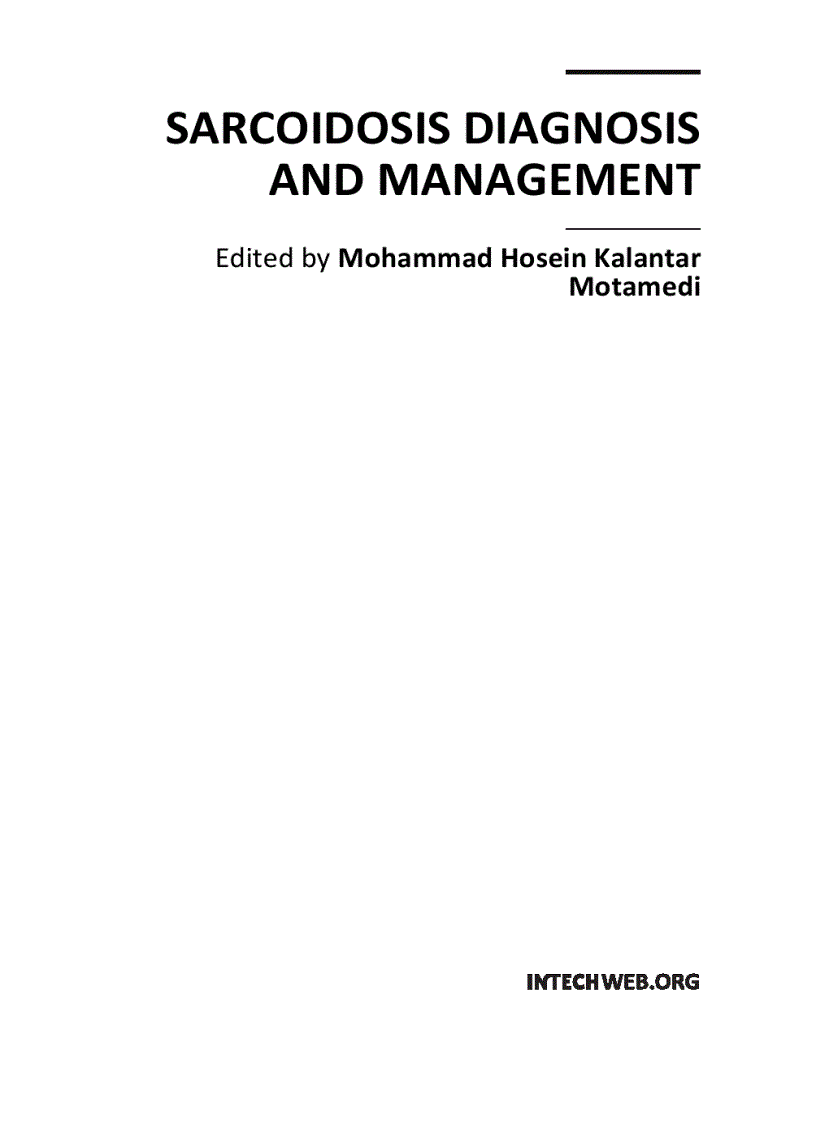 Sarcoidosis Diagnosis and Management