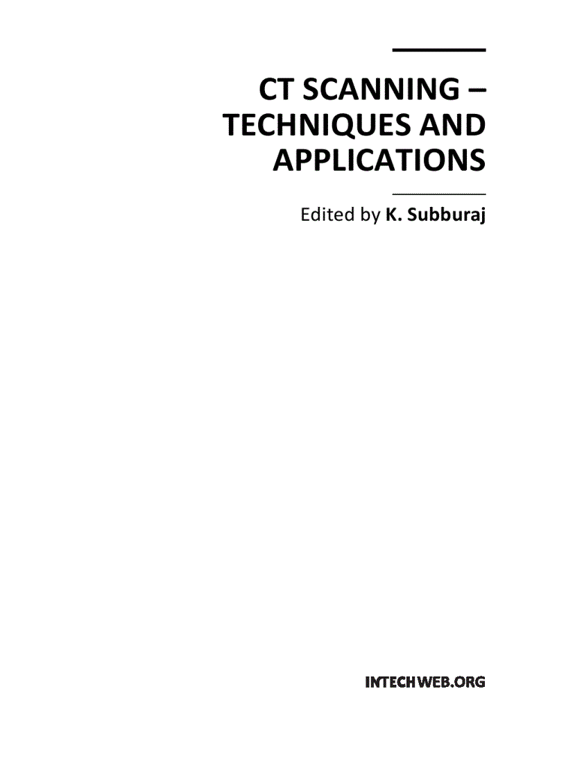 CT Scanning Techniques and Applications