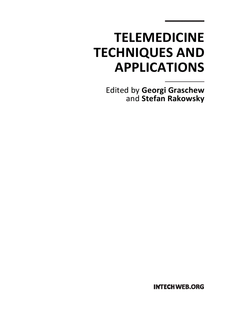 Telemedicine Techniques and Applications