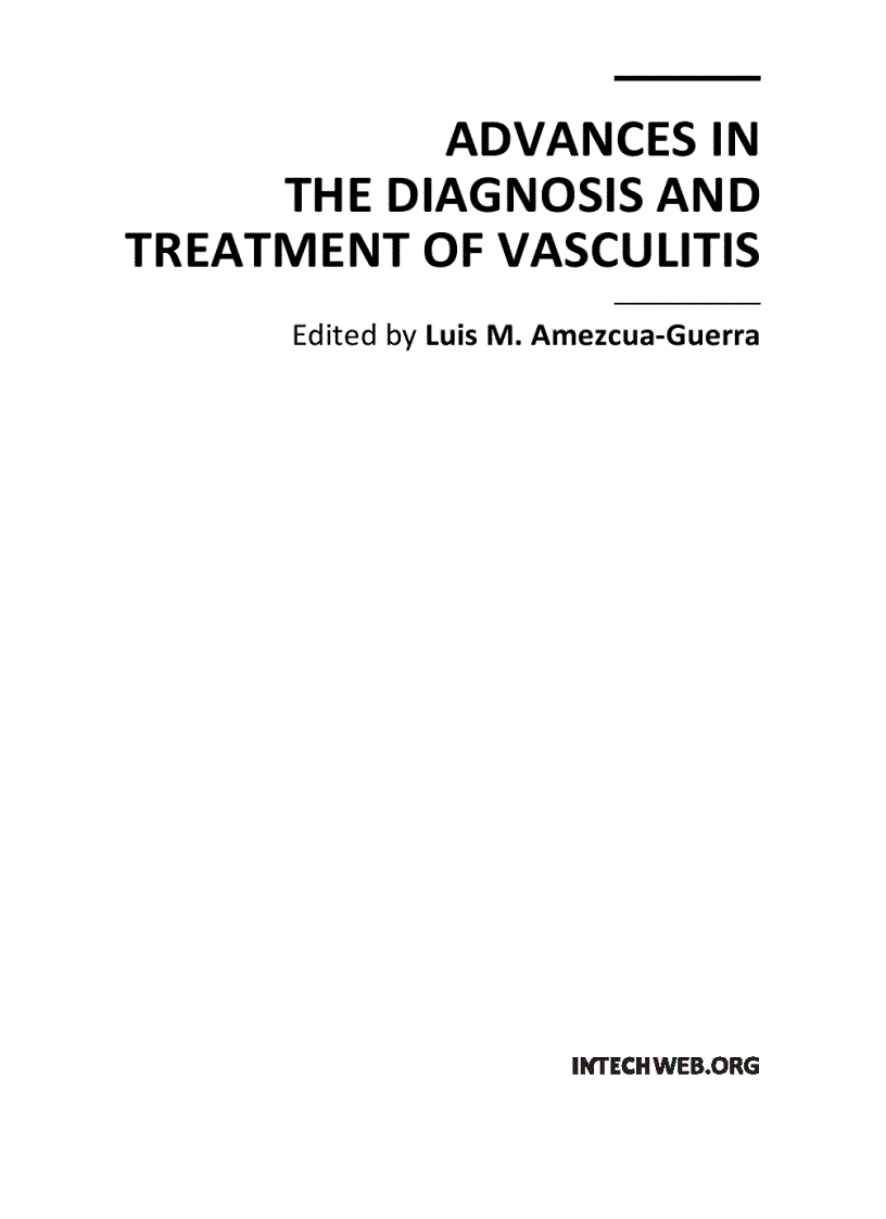 Advances in the Diagnosis and Treatment of Vasculitis