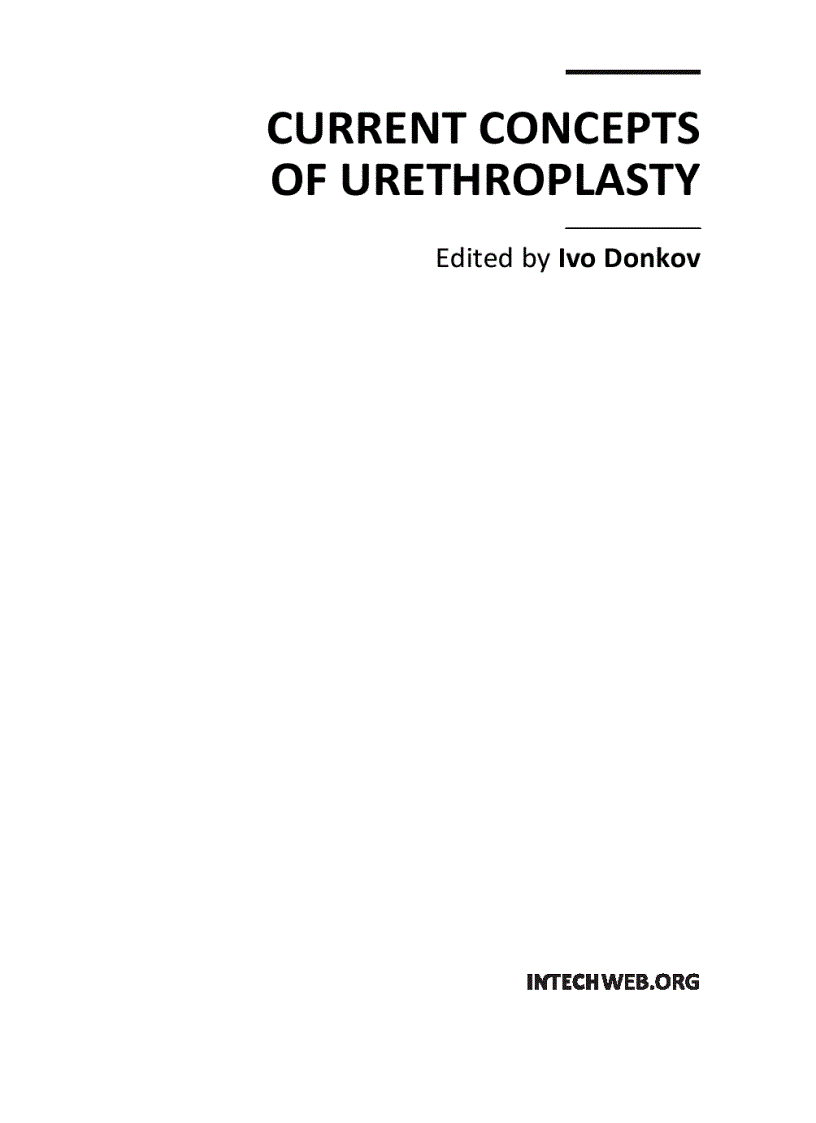 Current Concepts of Urethroplasty