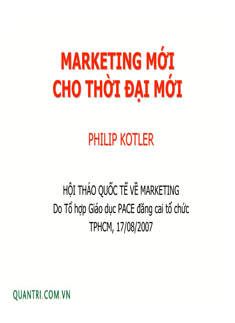 Marketing cho thời đại mới