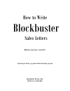 How to Write Blockbuster Sales Letters