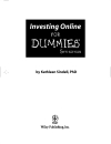 Investing Online for Dummies 5th Edition