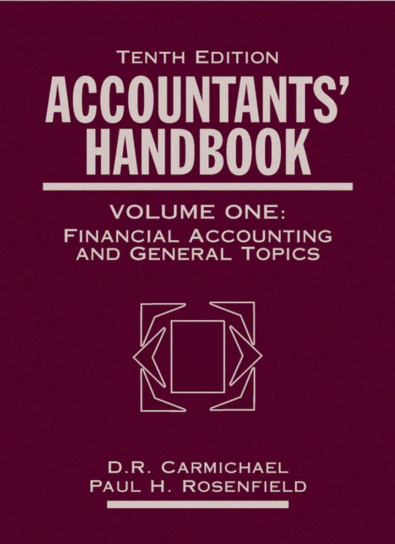 Accountants Handbook Volume 1 Financial Accounting and General Topics 10th Edition 2003