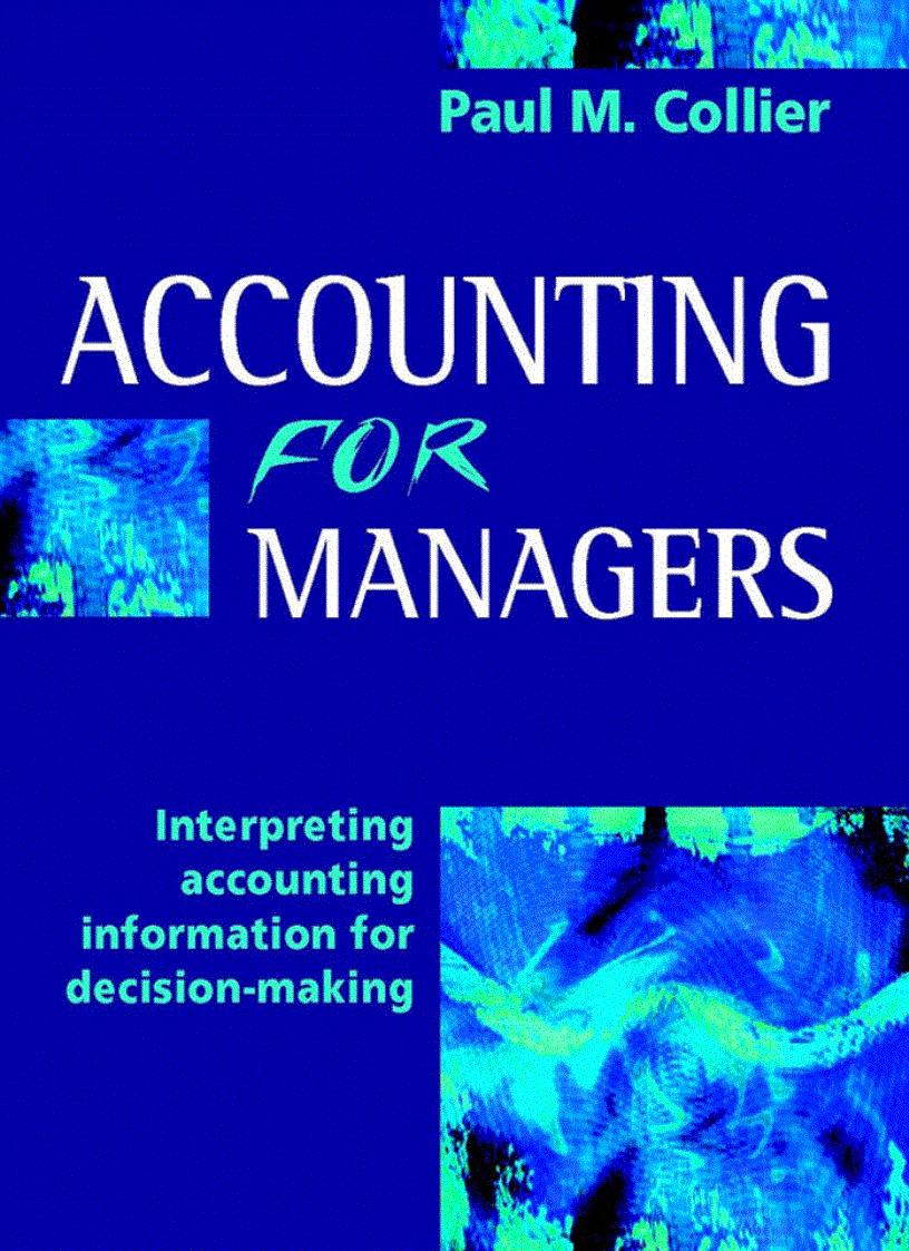 Accounting for Managers Interpreting Accounting Information for Decision Making