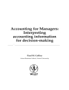 Accounting for Managers Interpreting Accounting Information for Decision Making