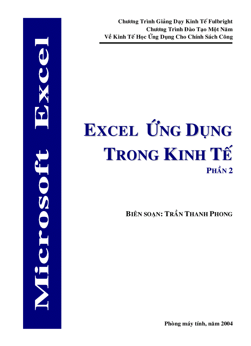 Excell Trong Phân Tích Kinh Tế Phần II