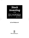 Stock Investing For Dummies