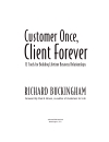 Customer Once Client Forever 12 Tools for Building Lifetime Business Relationships