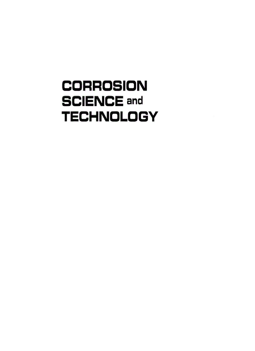 Corrosion Science and Technology