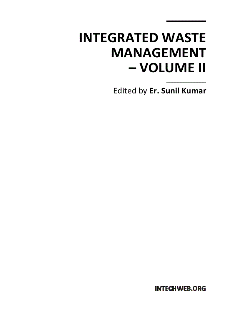 Integrated Waste Management Volume II