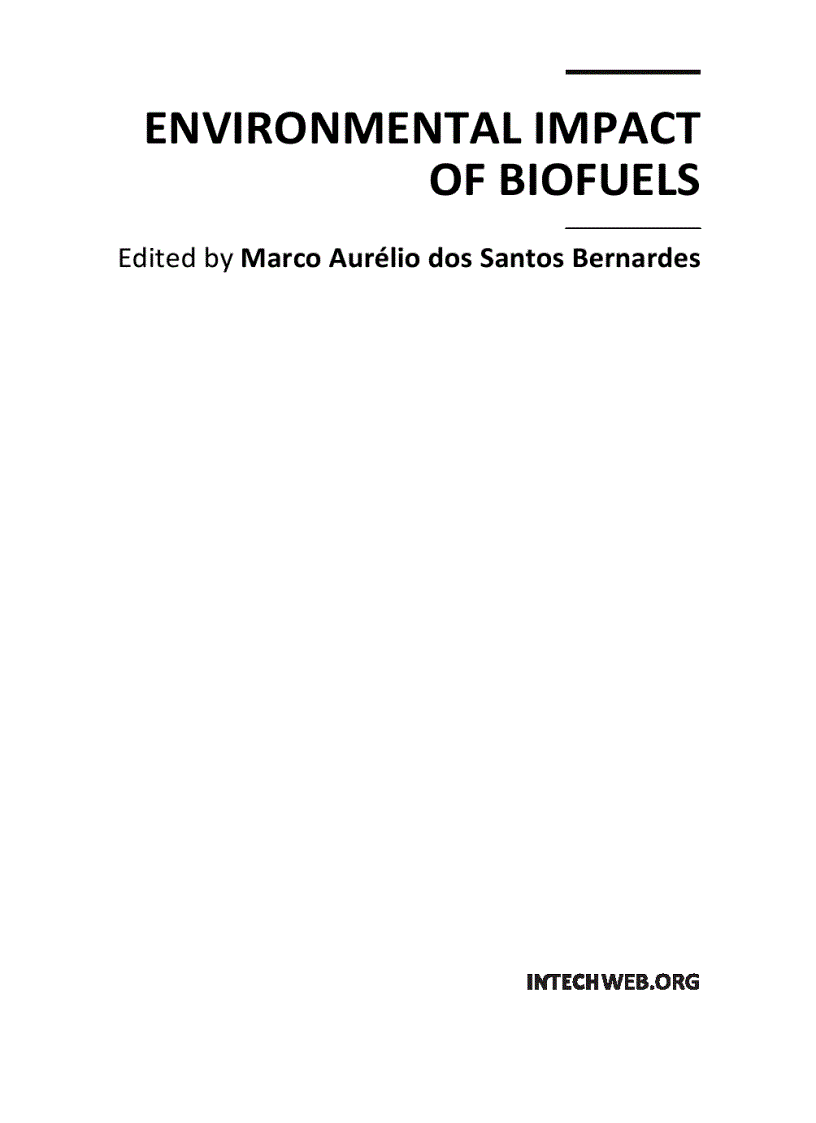 Environmental Impact of Biofuels