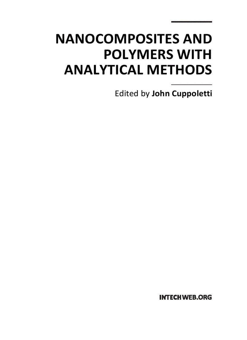 Nanocomposites and Polymers with Analytical Methods