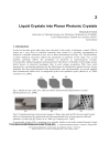 New Developments in Liquid Crystals