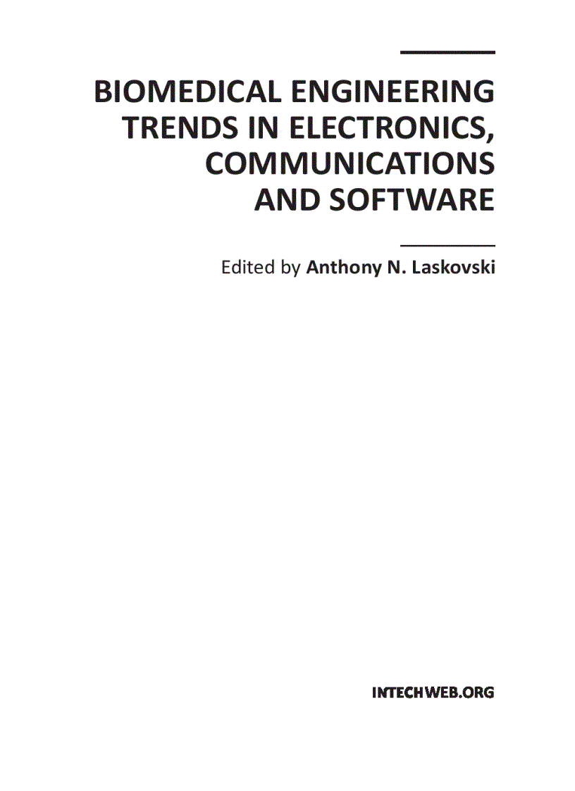 Biomedical Engineering Trends in Electronics Communications and Software