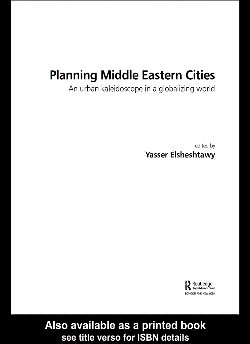 Planning Middle Eastern Cities An Urban Kaleidoscope