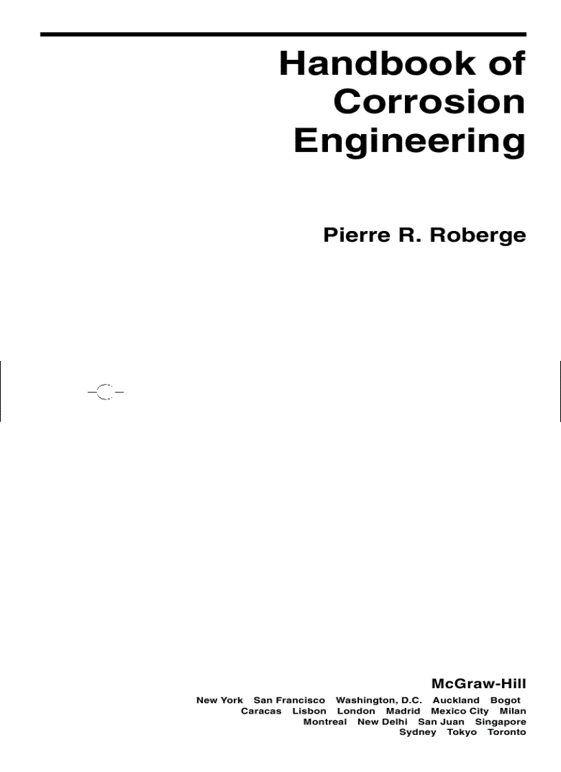 Handbook of Corrosion Engineering 1st Edition