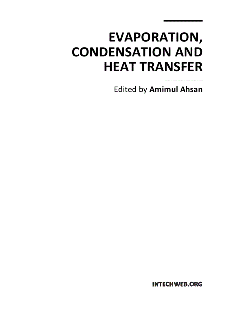 Evaporation Condensation and Heat transfer