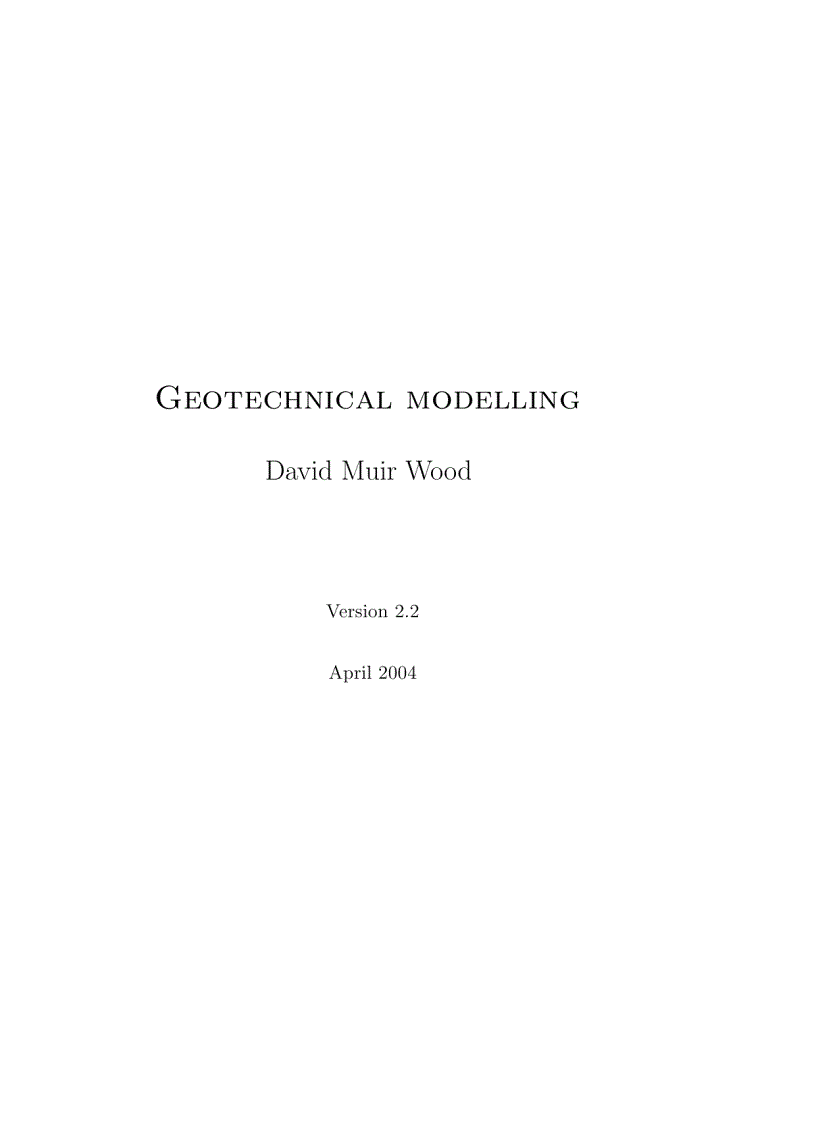 Geotechnical Modeling Applied Geotechnics