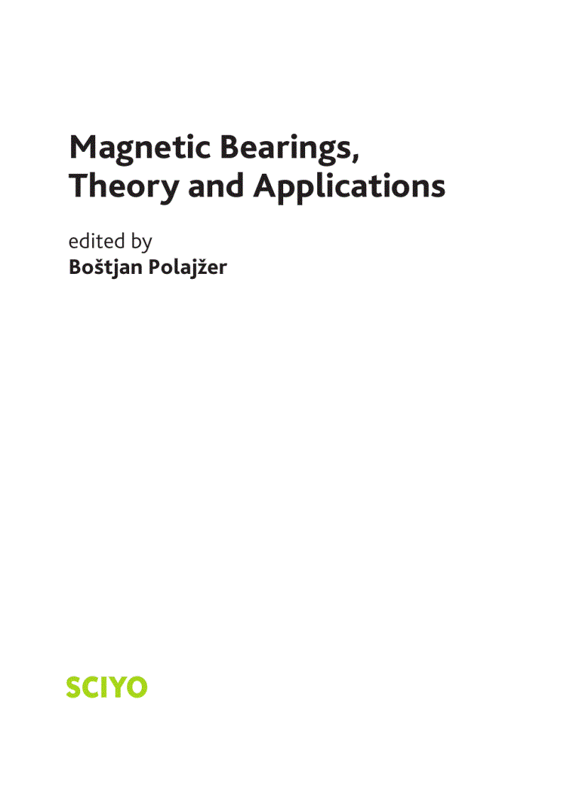 Magnetic Bearings Theory and Applications