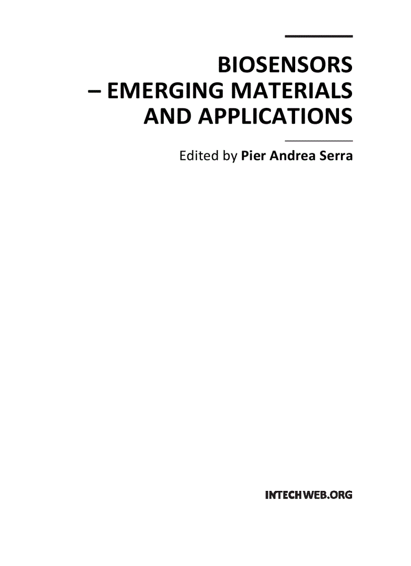 Biosensors Emerging Materials and Applications