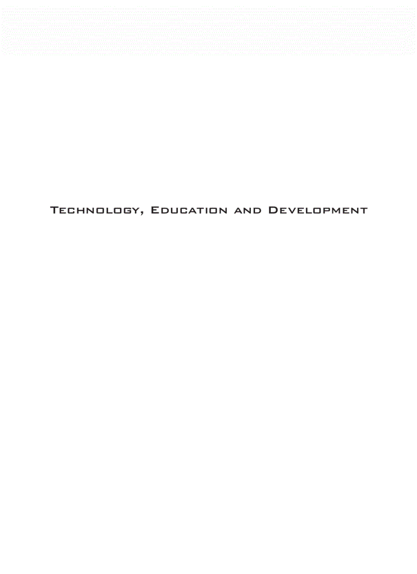 Technology Education and Development