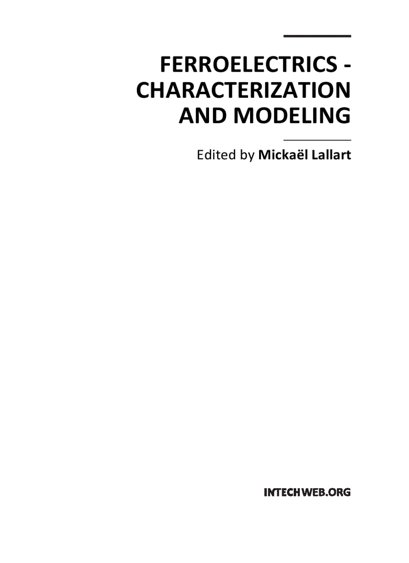 Ferroelectrics Characterization and Modeling