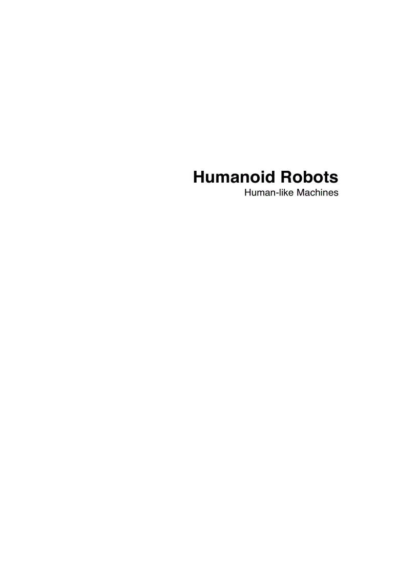 Humanoid Robots Human like Machines