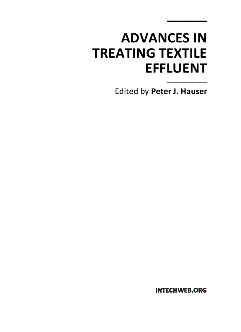 Advances in Treating Textile Effluent