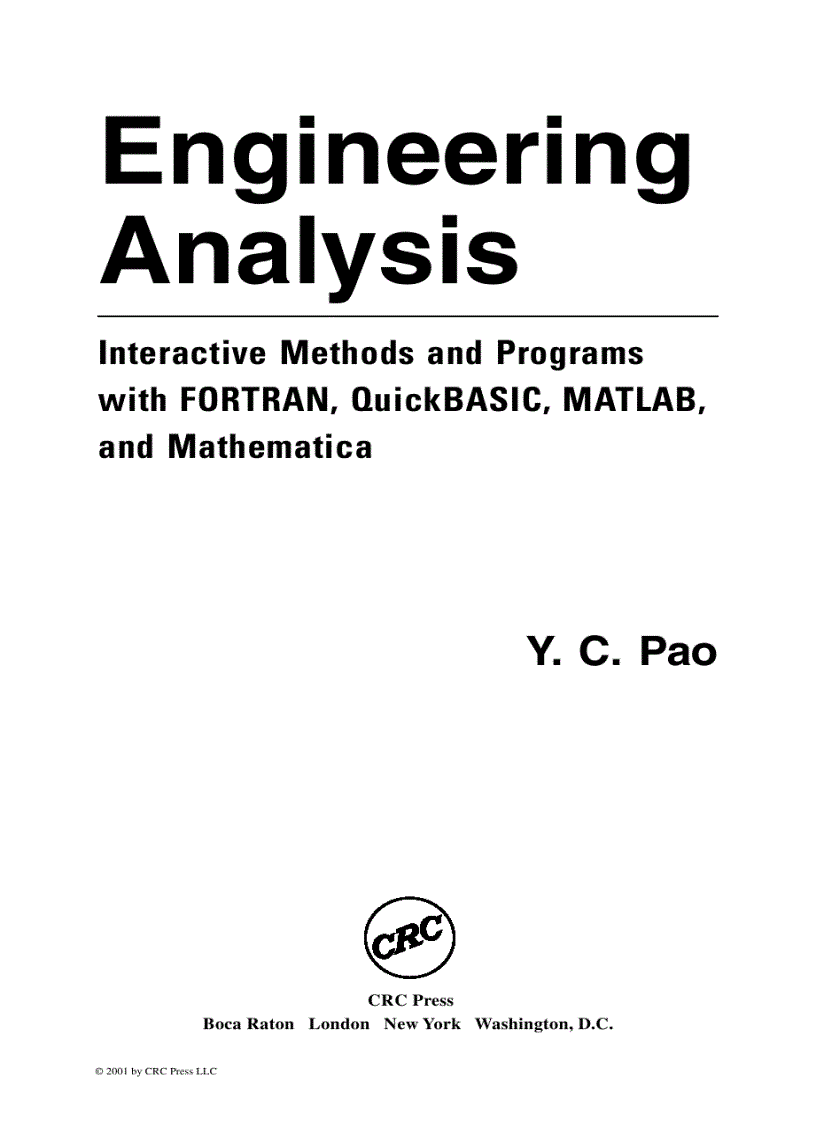 Engineering Analysis 1st Edition