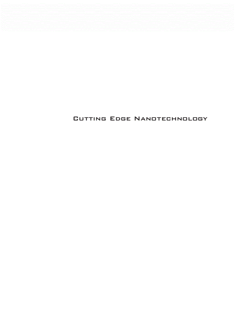 Cutting Edge Nanotechnology 1