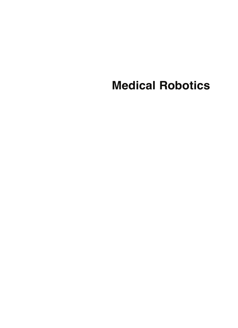 Medical Robotics