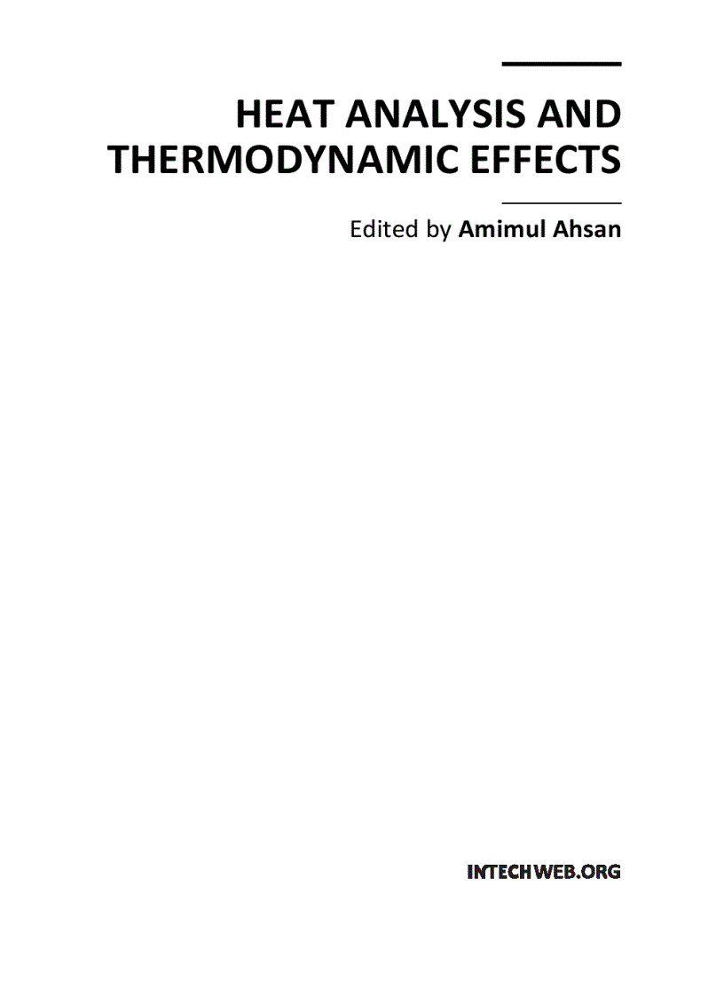 Heat Analysis and Thermodynamic Effects