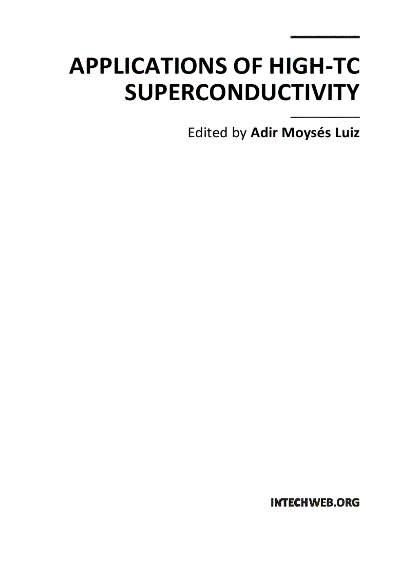 Applications of High Tc Superconductivity