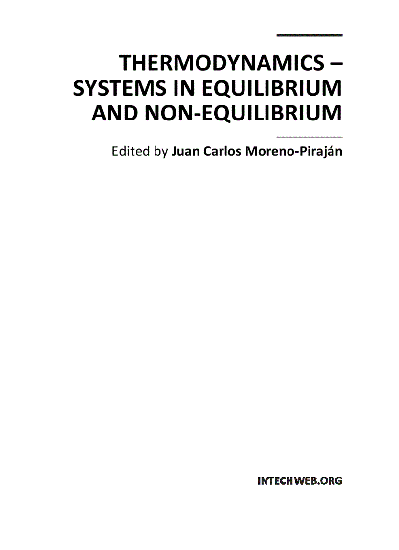 Thermodynamics Systems in Equilibrium and Non Equilibrium