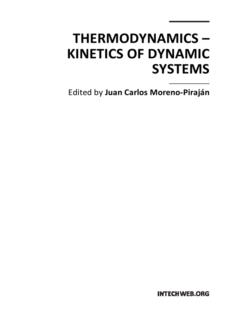 Thermodynamics Kinetics of Dynamic Systems